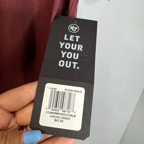 Harvard Crimson '47 Franklin Fieldhouse T-Shirt Short Sleeve Maroon L New - Picture 7 of 12